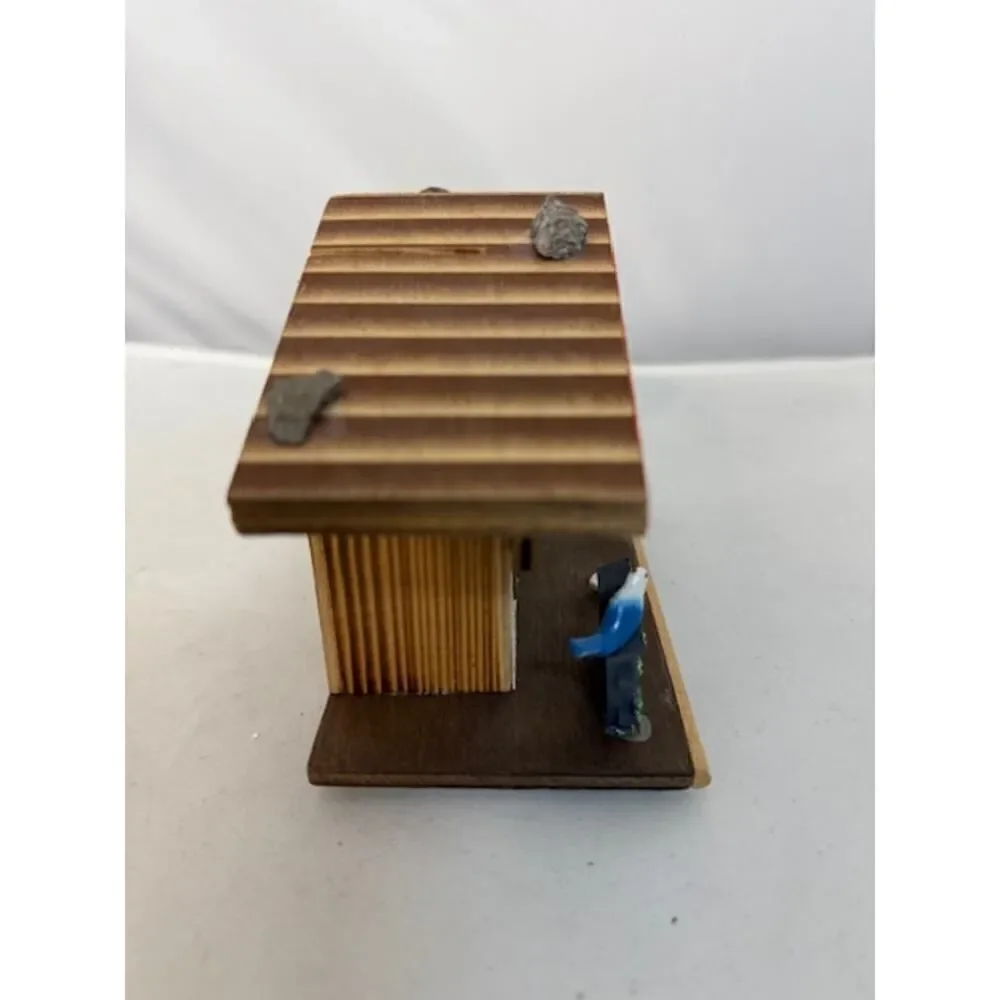 Vintage wooden savings bank music box Germany 5203 Pennies from heaven